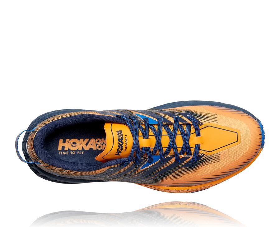 Hoka One One Trail Schoenen Heren - Speedgoat 4 - Oranje/Zwart - MN6438107